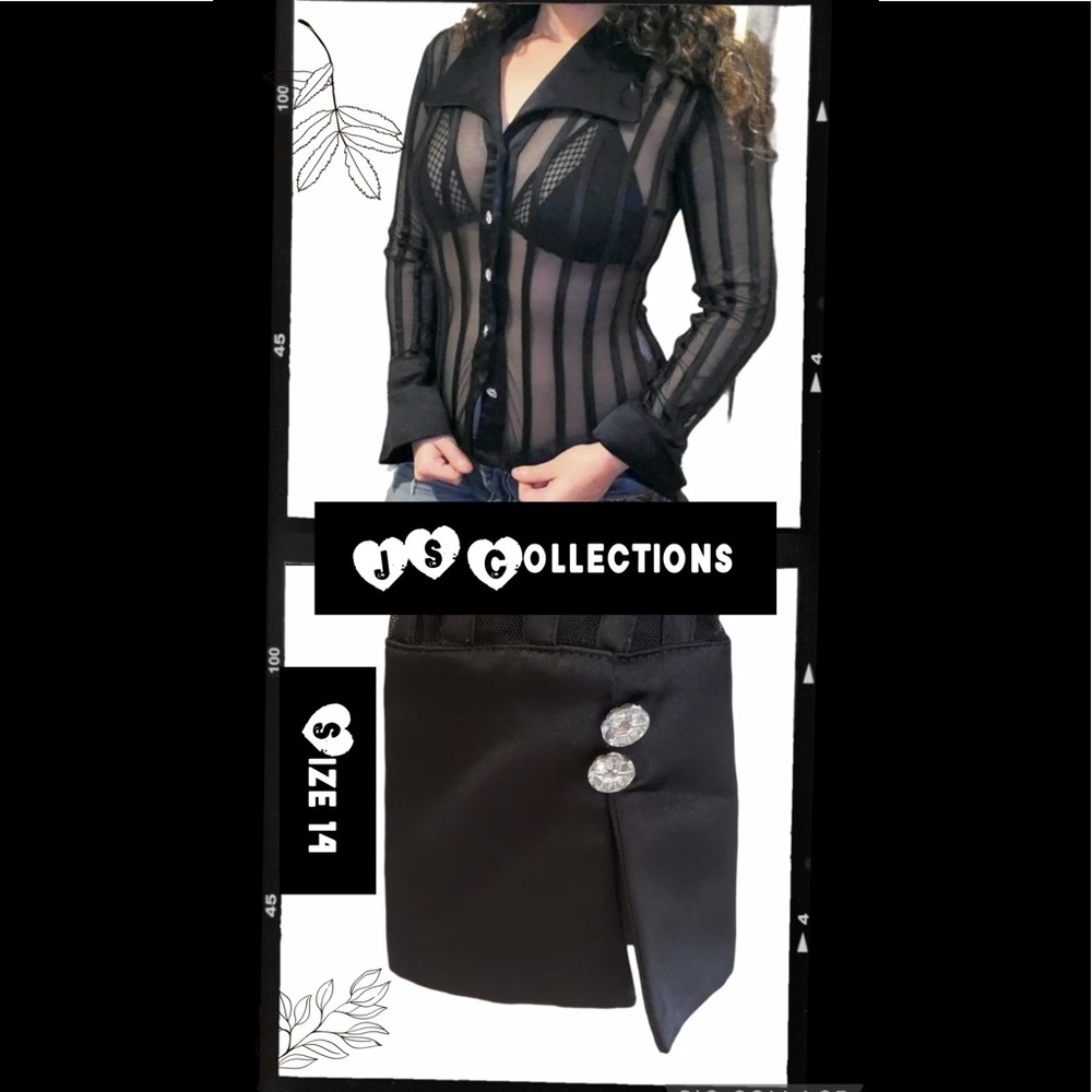 NWT Contrast flip cuff shirt long 14